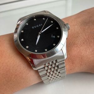 Stainless Steel Diamond 38mm G-Timeless Quartz Watch Black- Unisex